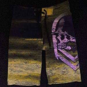 Mens metal mulisha swim shorts size 28